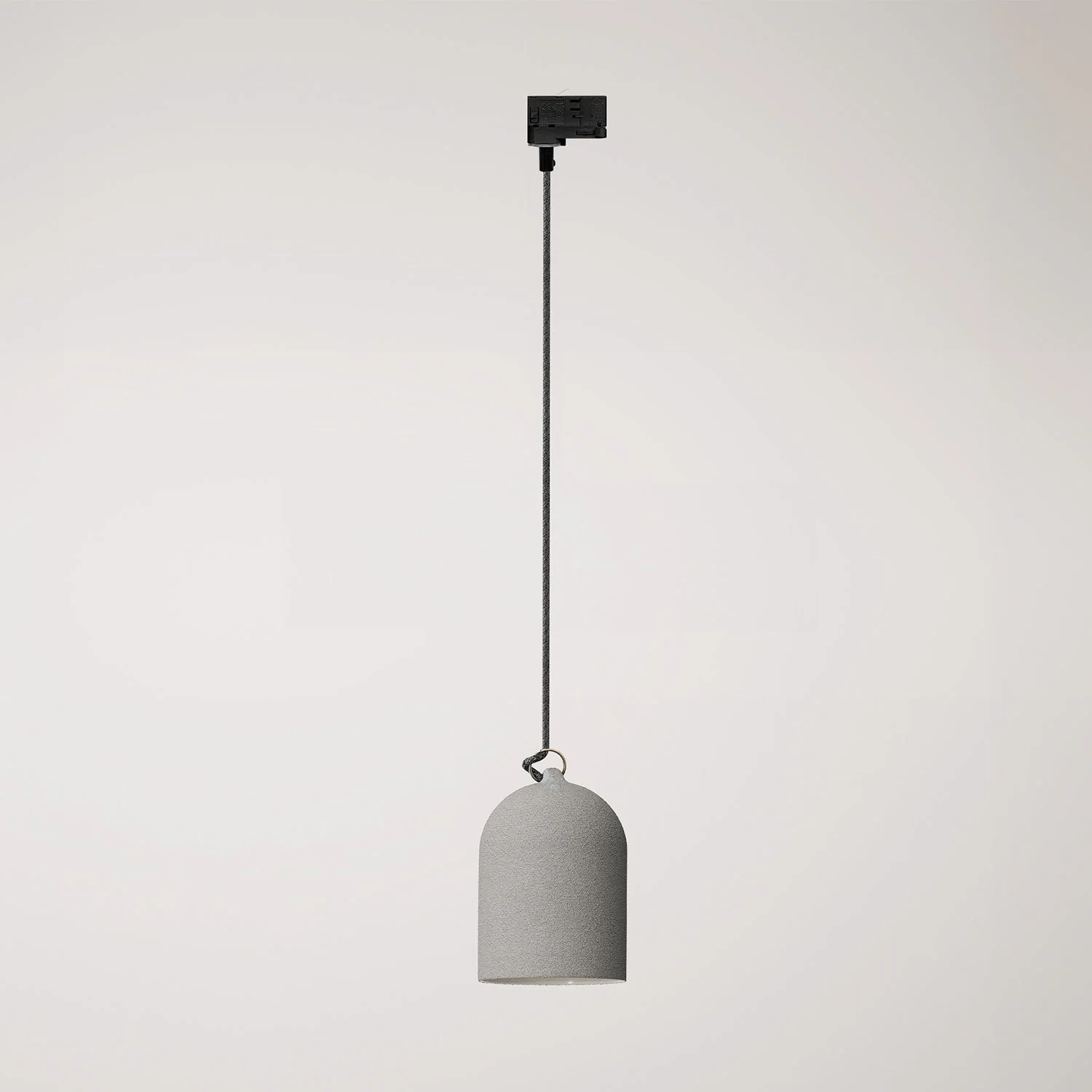 Sospensione per binario con paralume mini Campana in ceramica - Effetto cemento