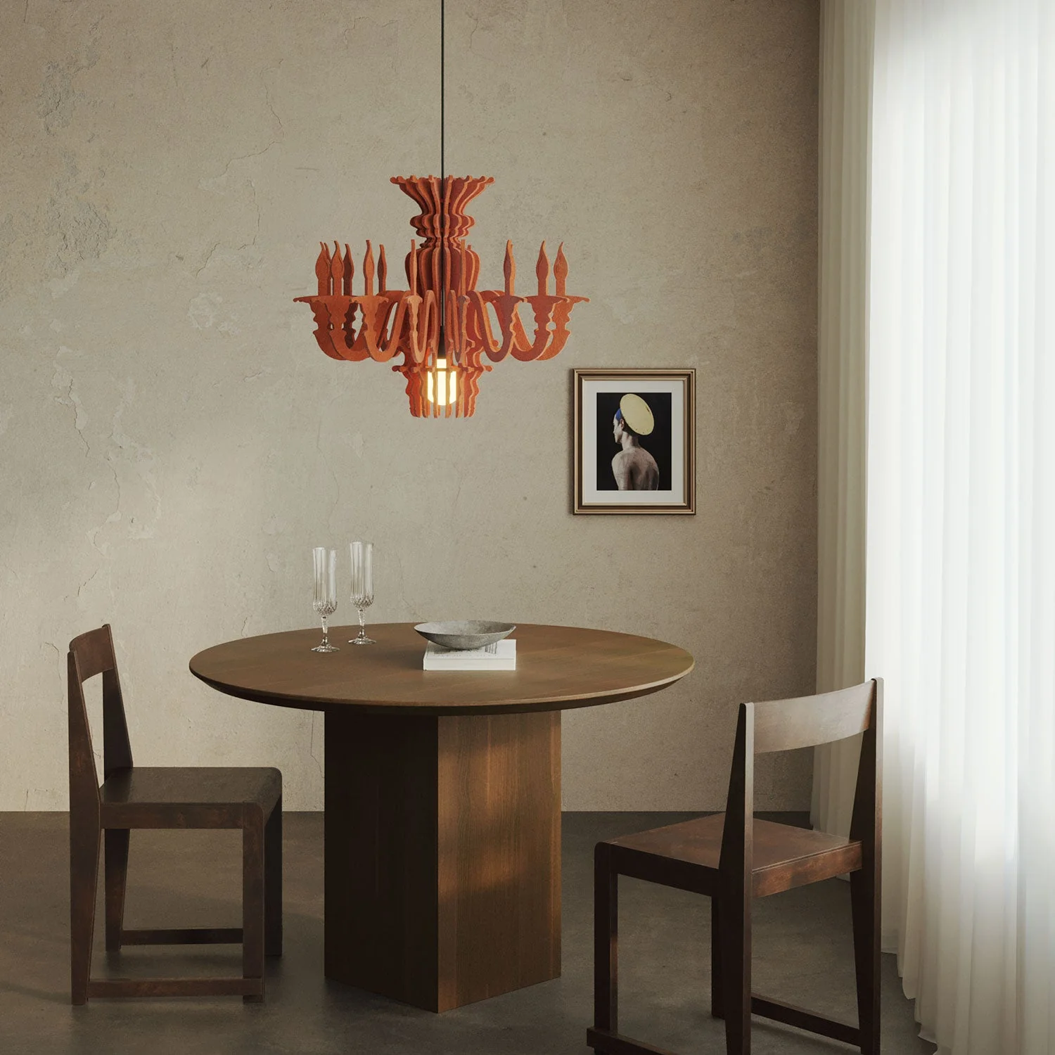 Suspension Lamp with Classic SHHANDELIER Shade Made of Sound-Absorbing Material - Orange melange - Image 2