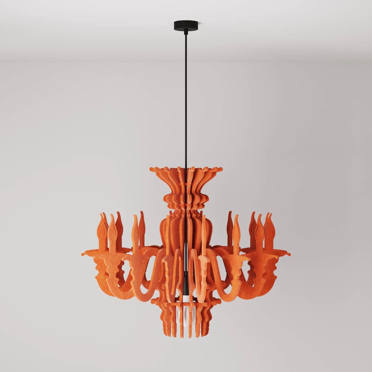 Suspension Lamp with Classic SHHANDELIER Shade Made of Sound-Absorbing Material - Orange melange - Image 3