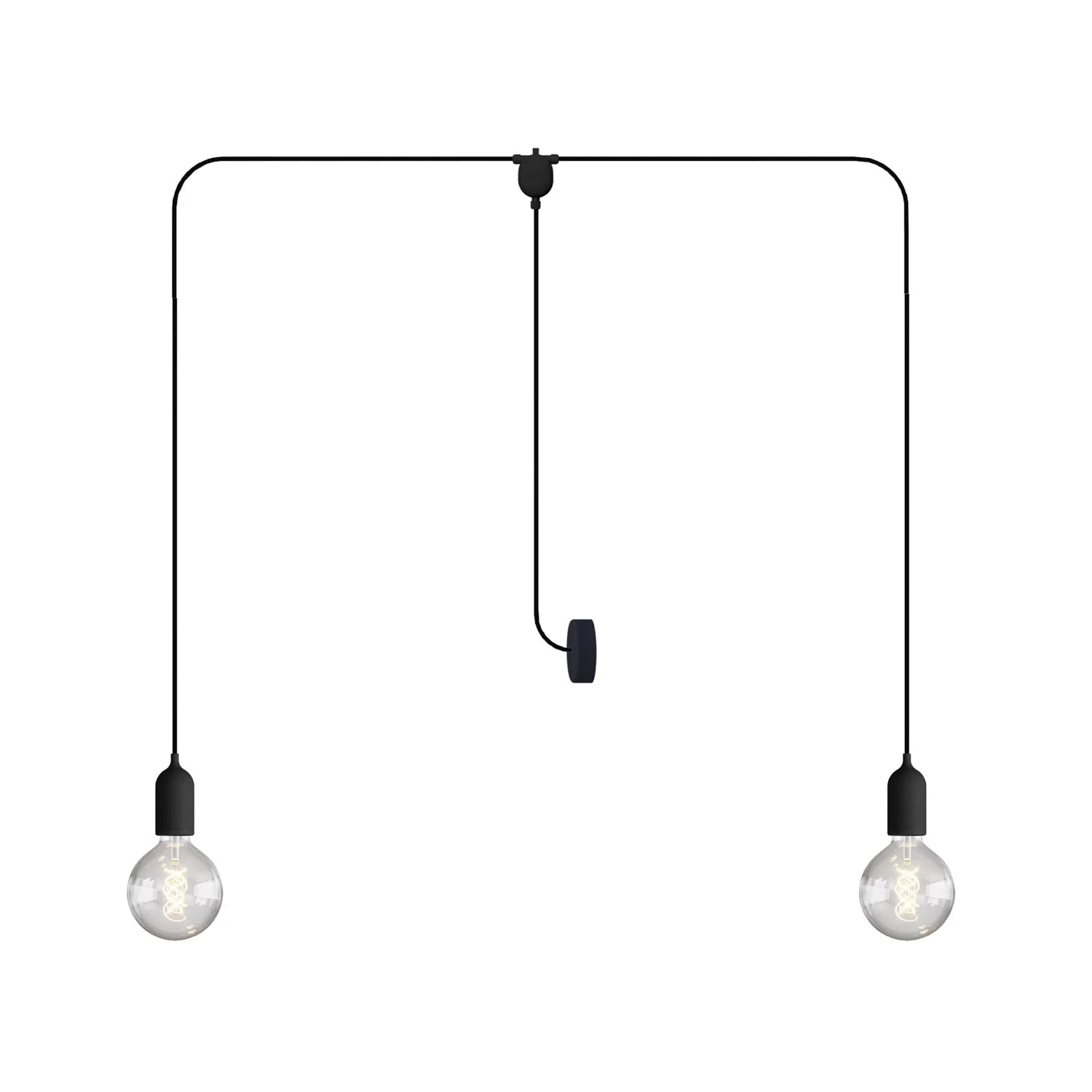T-Snake EIVA Outdoor lamp for wet locations with 2 lights with canopy - Black