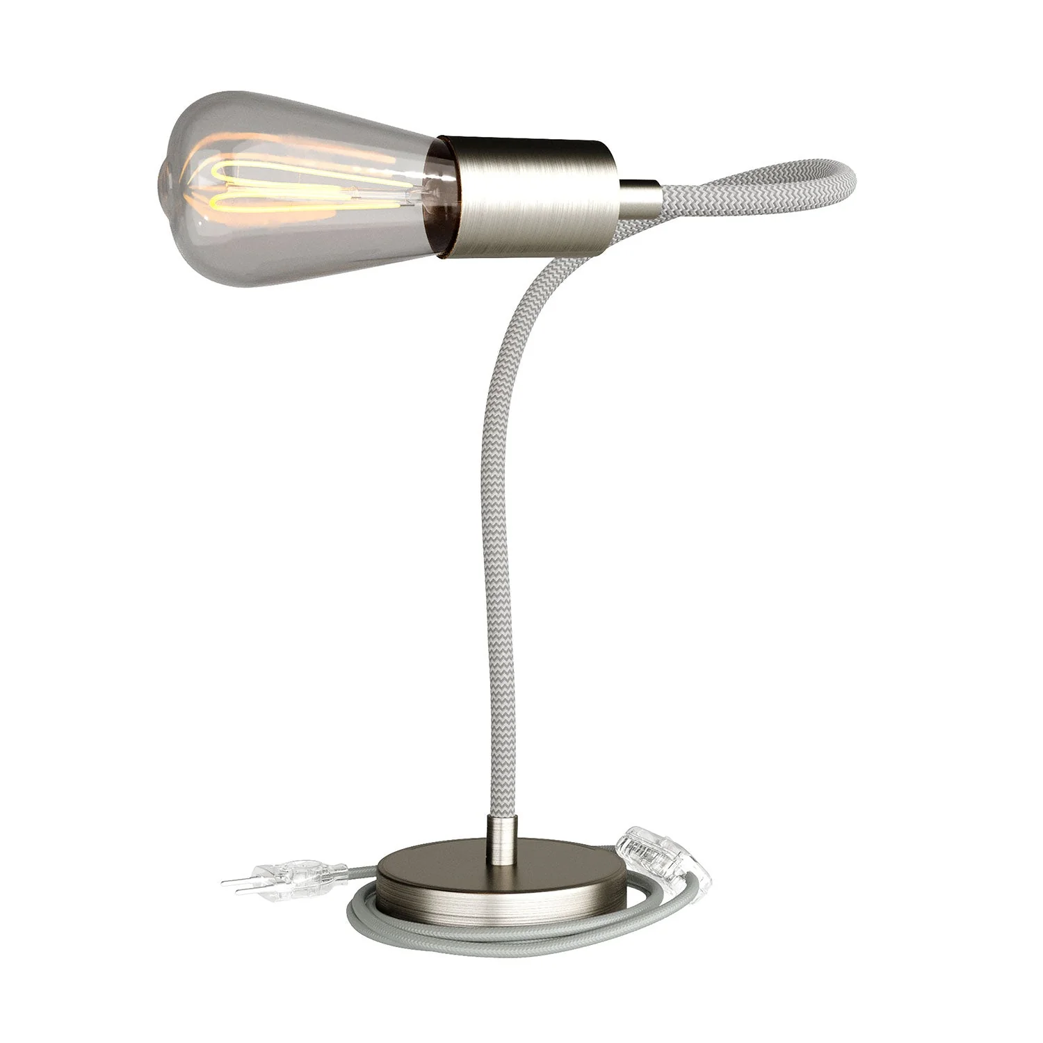 Table Flex lampada da tavolo snodabile a luce diffusa - Titanio satinato