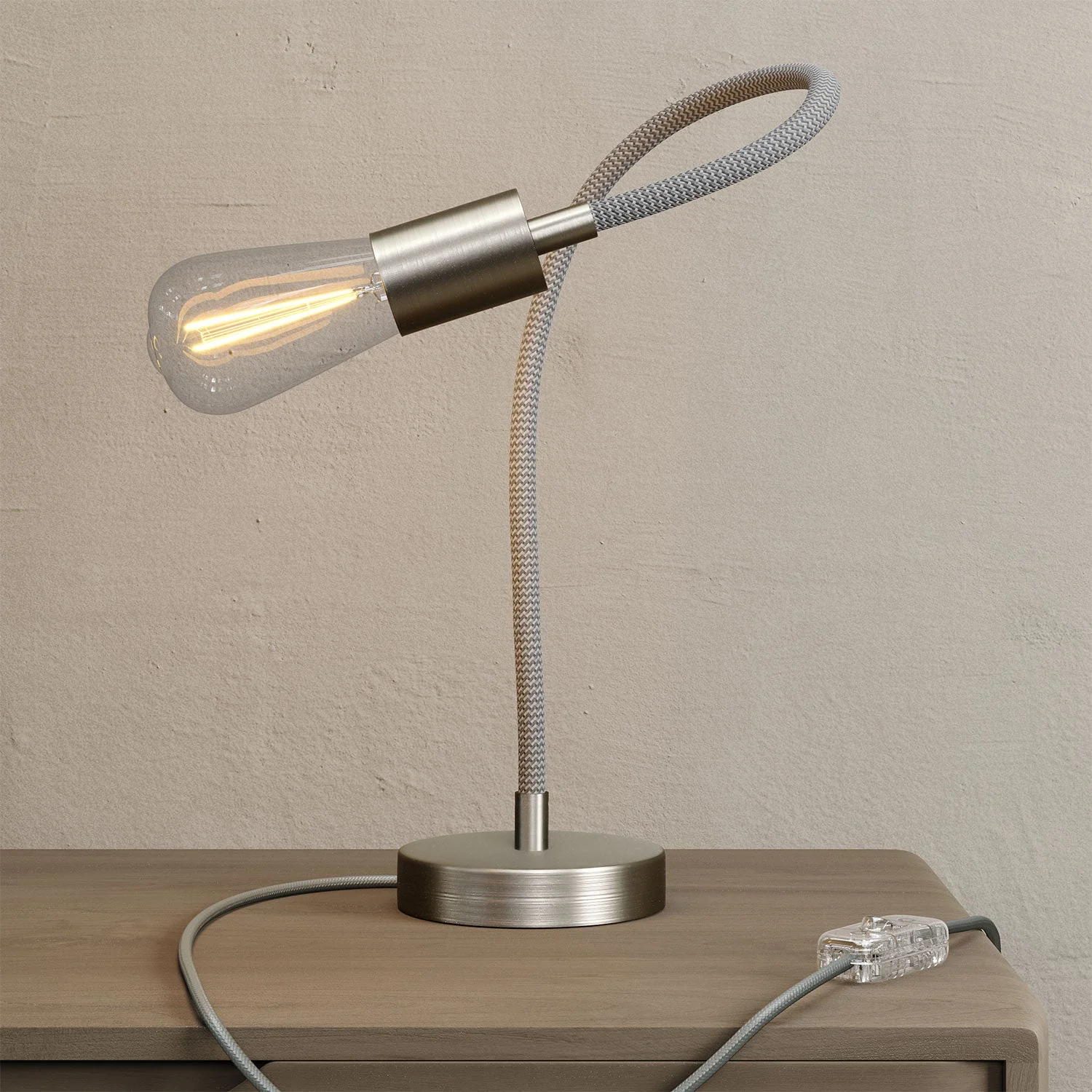 Table Flex lampada da tavolo snodabile a luce diffusa - Titanio satinato - Image 2