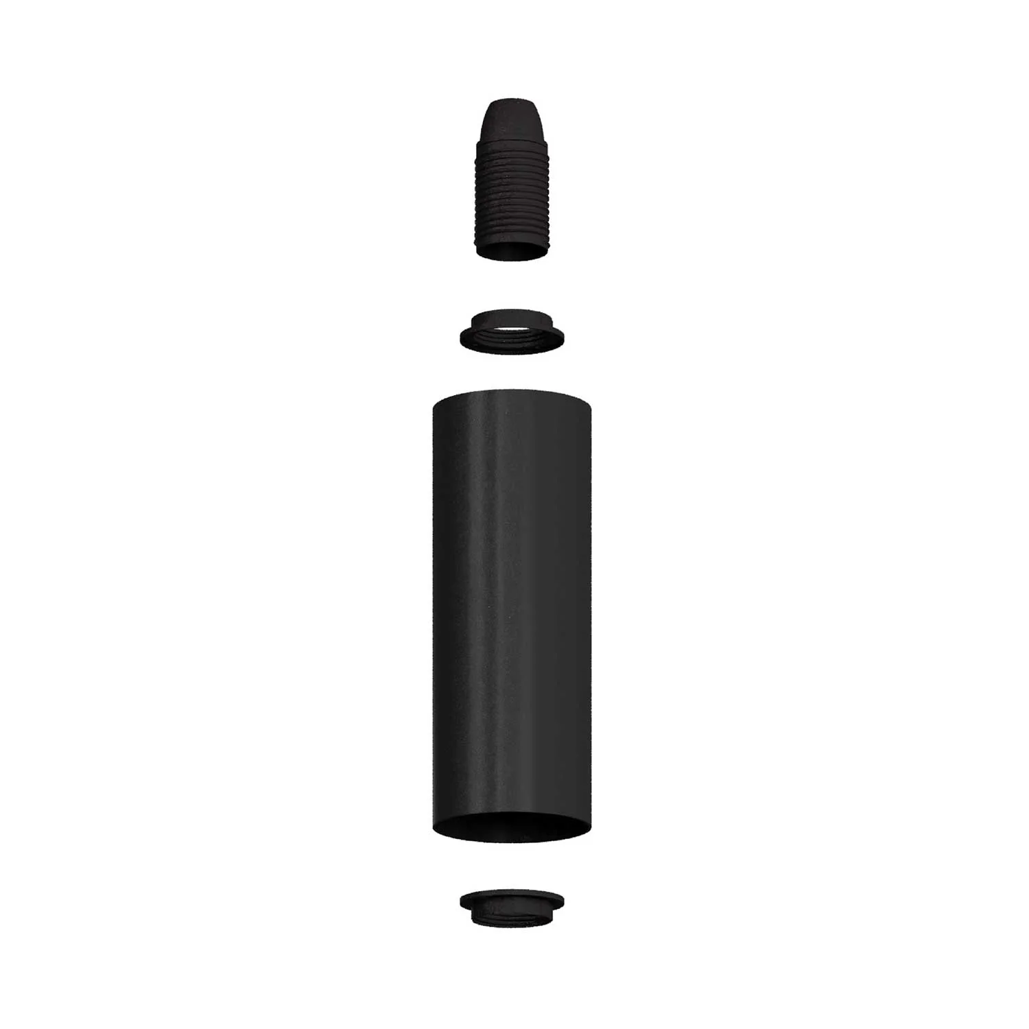 Tub-E12, spotlight pipe with E12 double ferrule socket - Black - Image 2