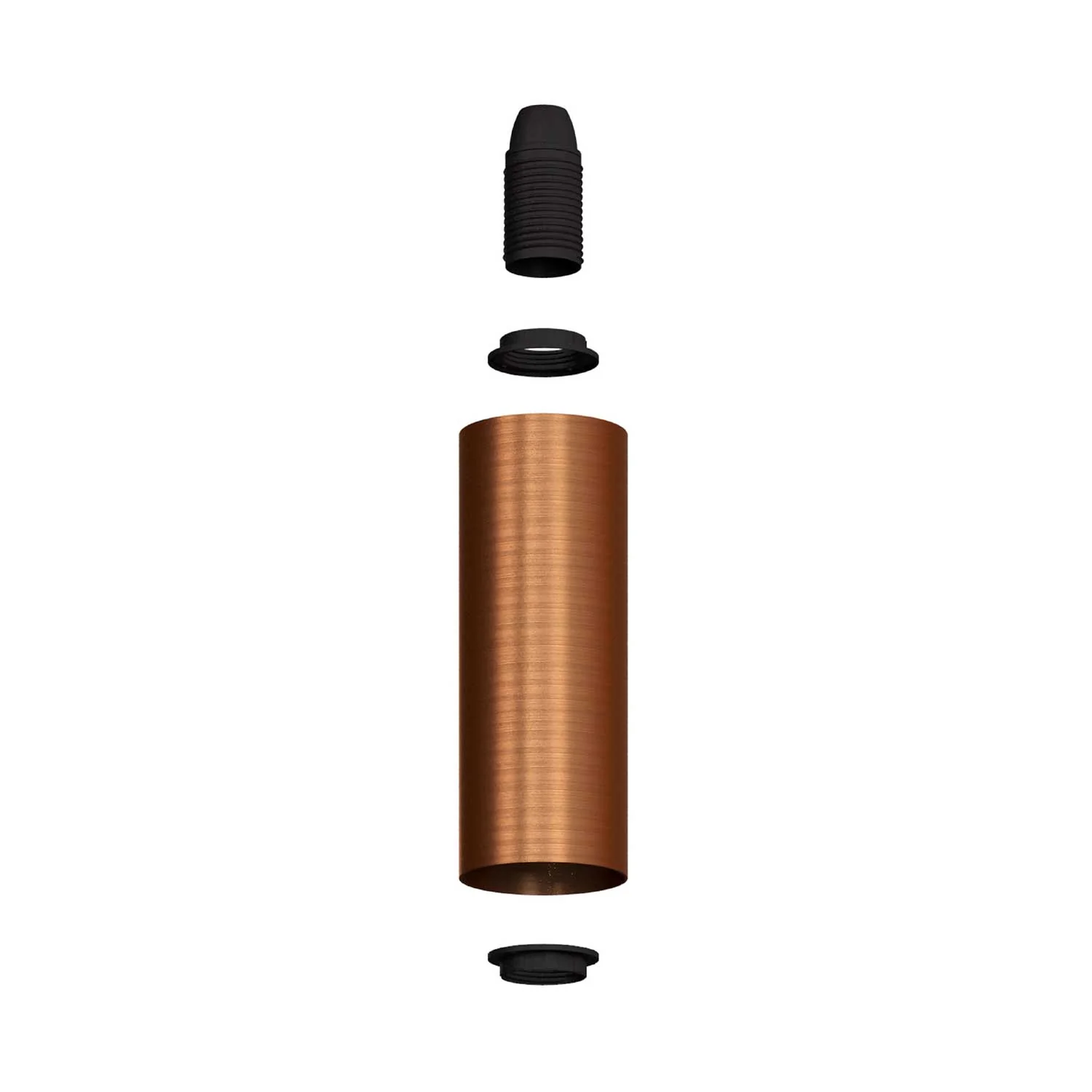 Tub-E12, spotlight pipe with E12 double ferrule socket - Brushed copper - Image 2