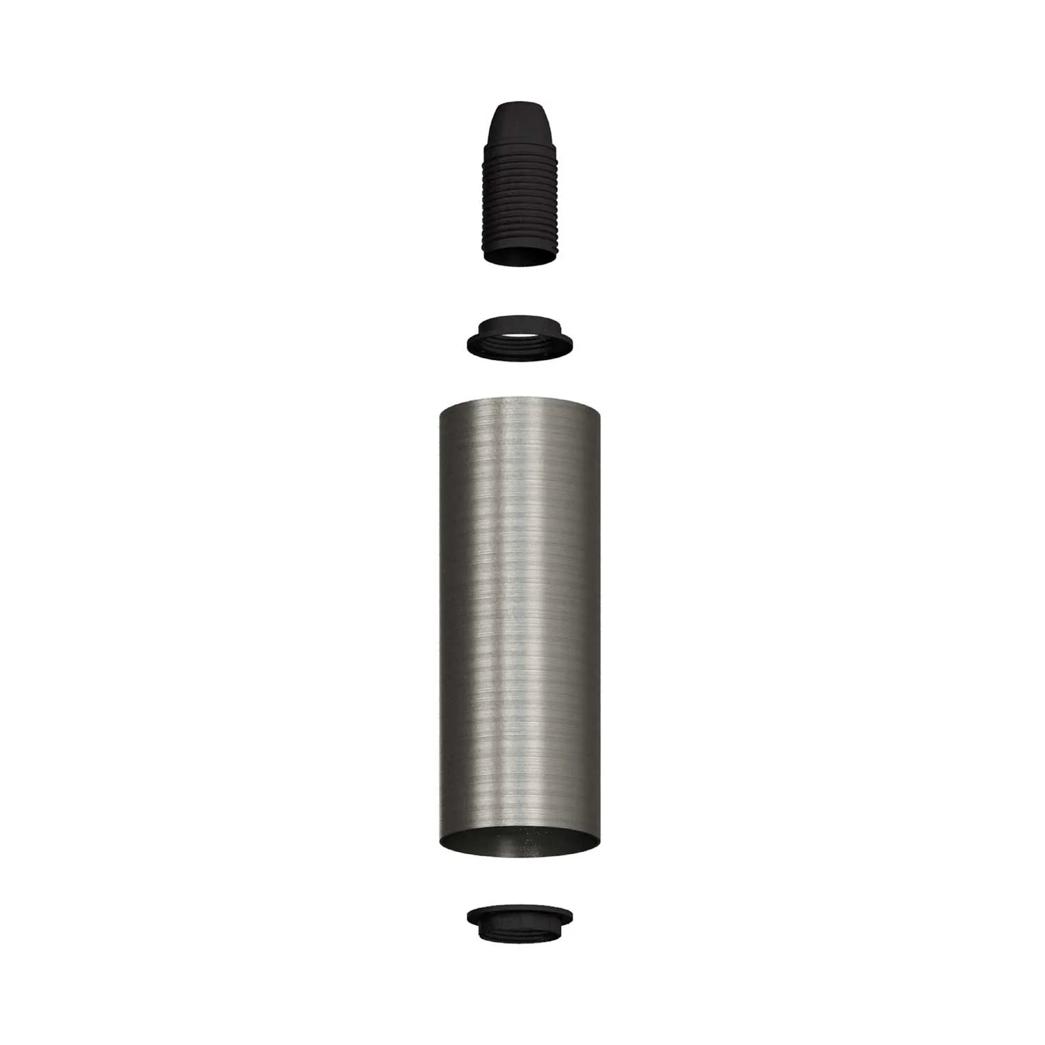 Tub-E12, spotlight pipe with E12 double ferrule socket - Brushed titanium - Image 2