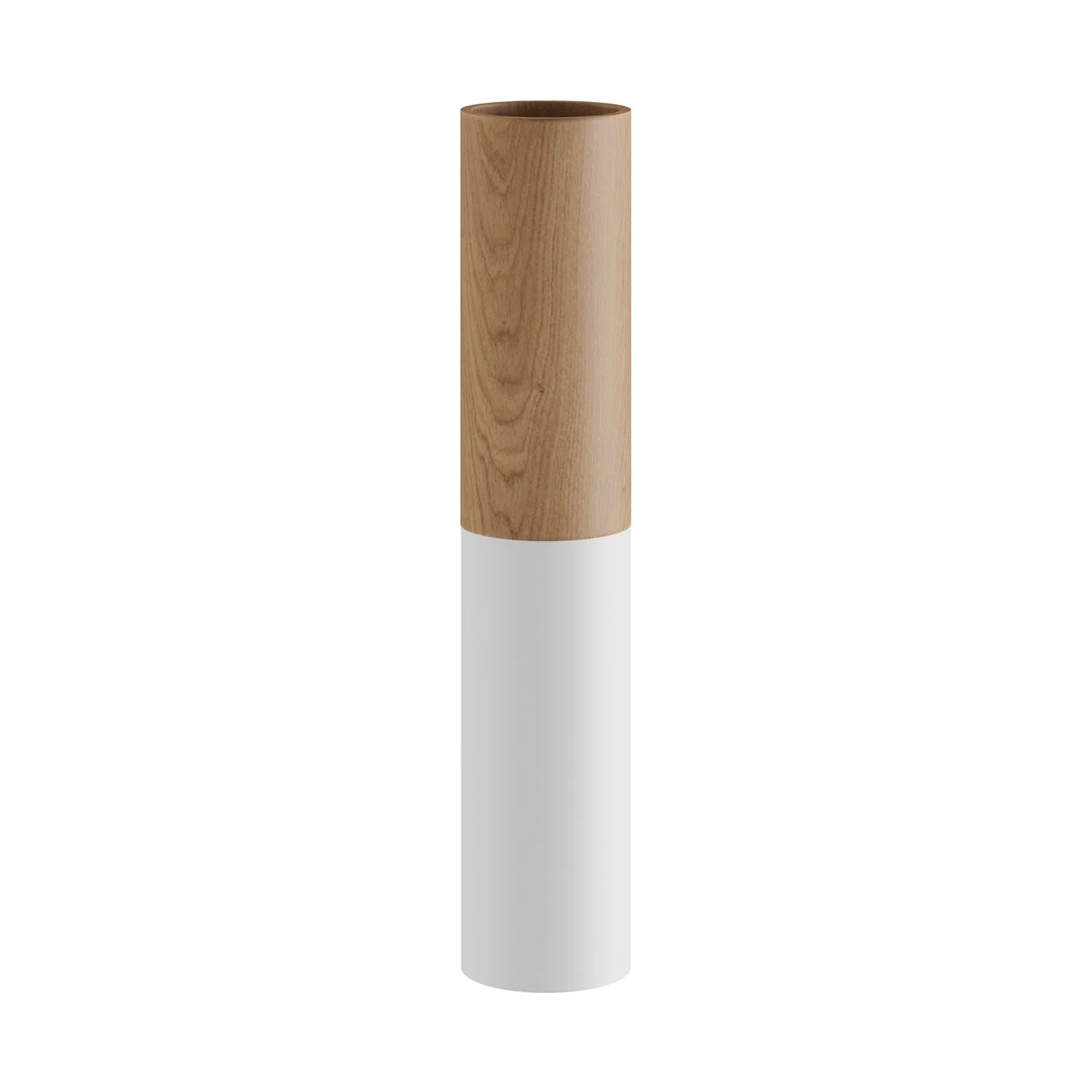 Tub-E14, tubo in legno e metallo per faretto con portalampada doppia ghiera E14 - Neutro e Bianco opaco - Image 3