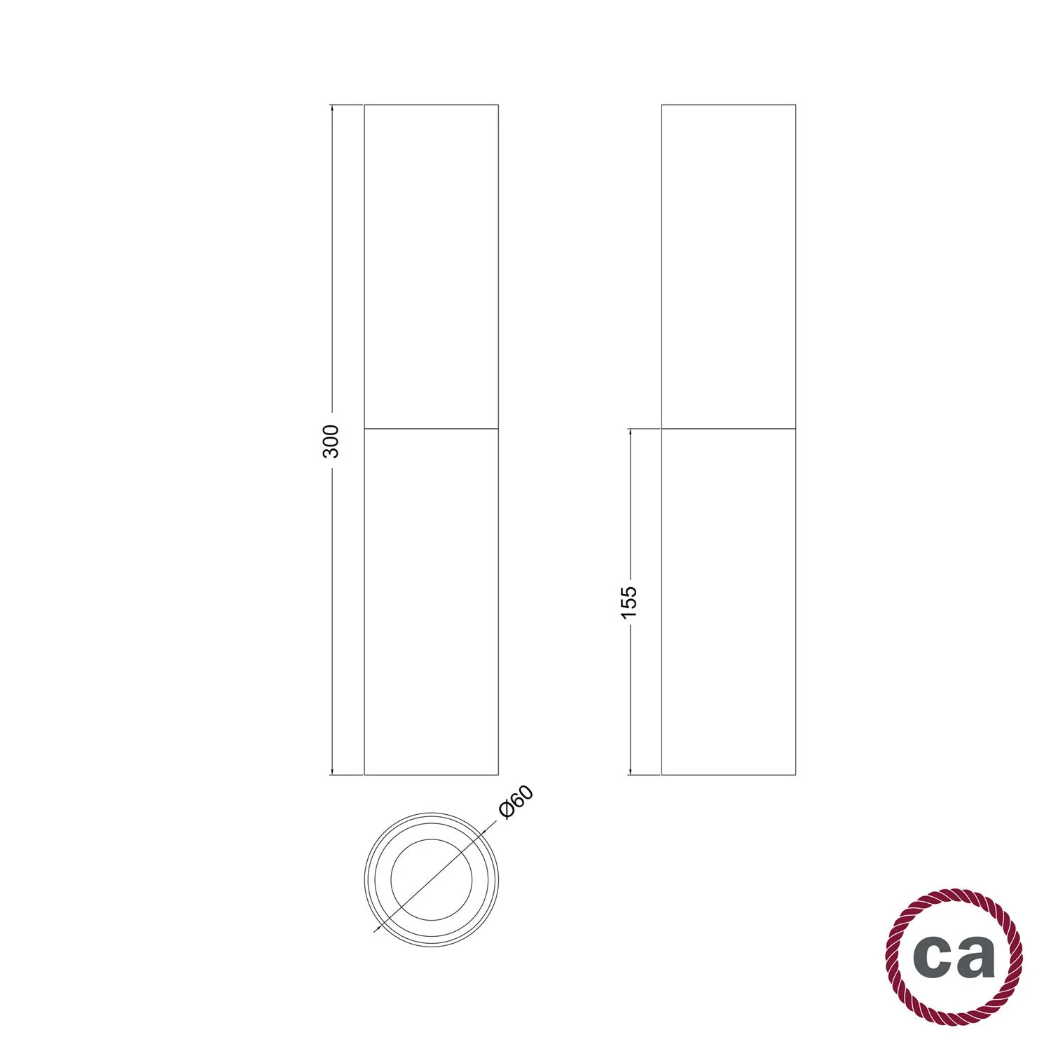 Tub-E14, tubo in legno e metallo per faretto con portalampada doppia ghiera E14 - Neutro e Bianco opaco - Image 6