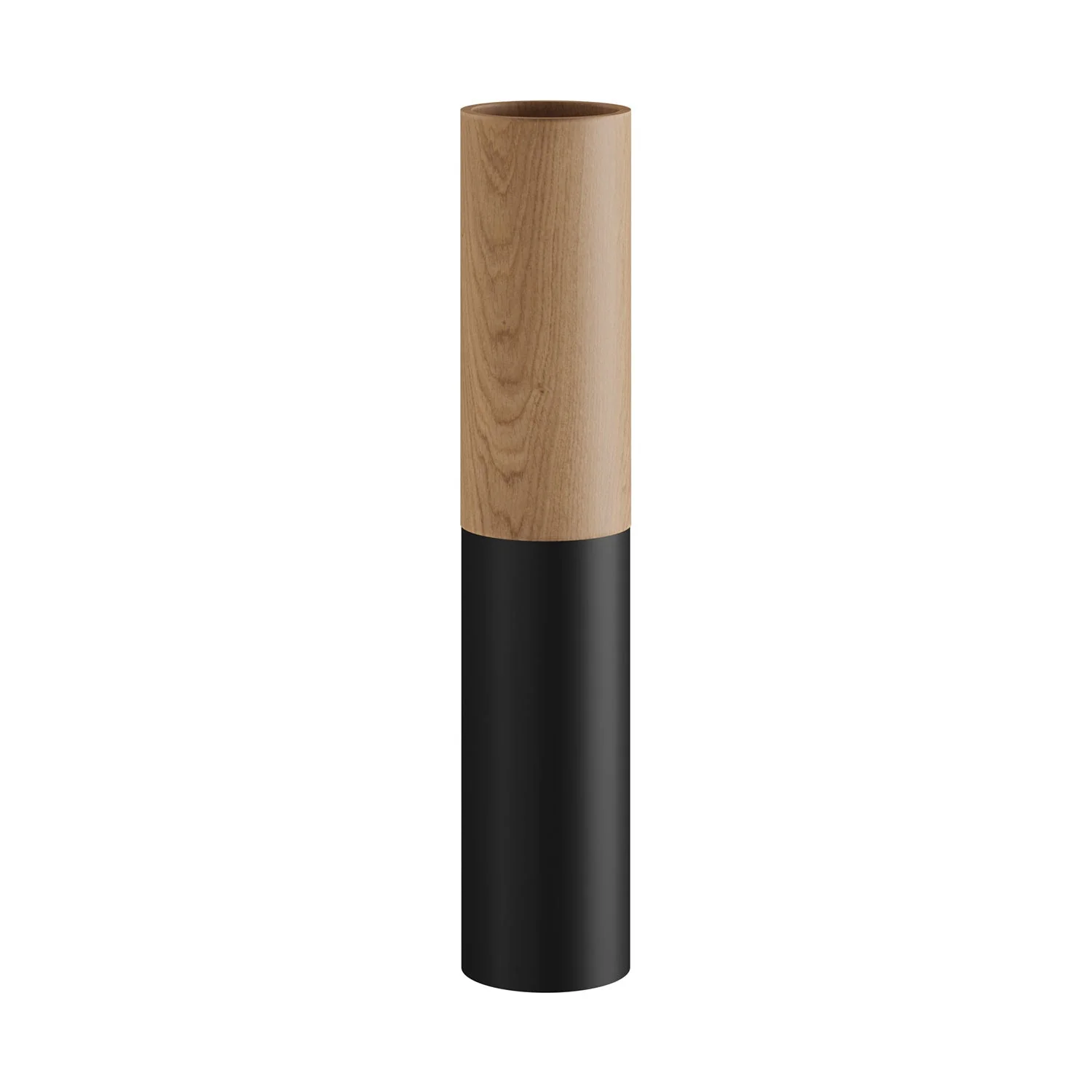 Tub-E14, tubo in legno e metallo per faretto con portalampada doppia ghiera E14 - Neutro e Nero - Image 3