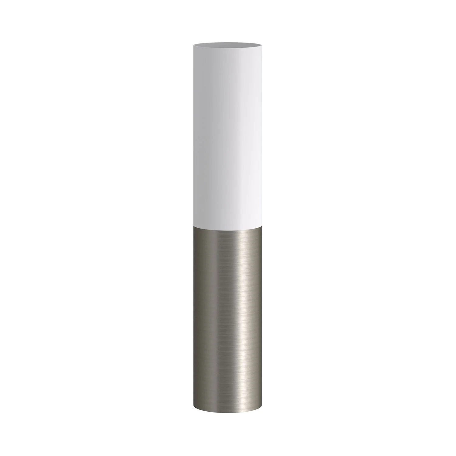 Tub-E14, tubo in metallo doppio per faretto con portalampada doppia ghiera E14 - Bianco opaco e Titanio satinato - Image 3