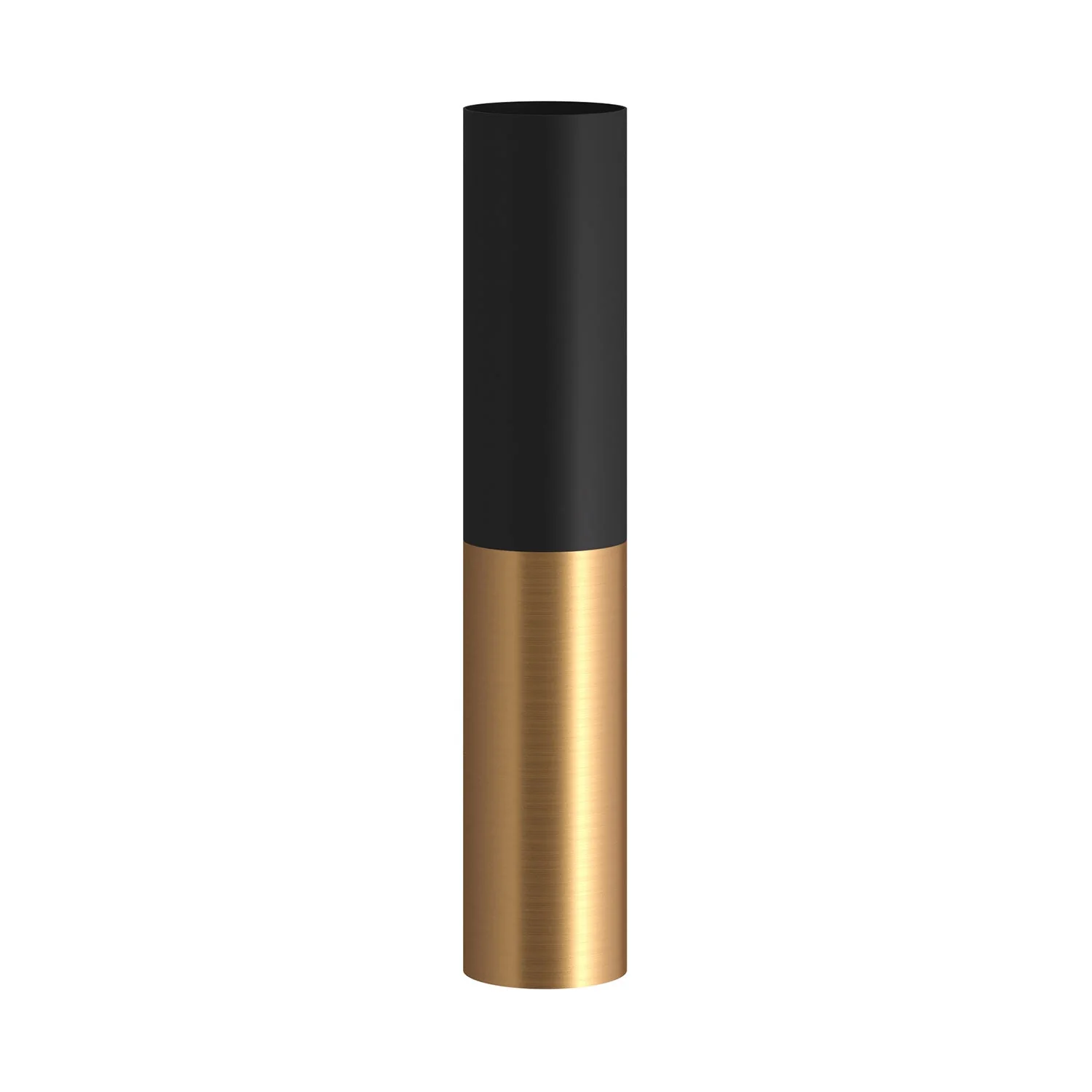 Tub-E14, tubo in metallo doppio per faretto con portalampada doppia ghiera E14 - Nero e Bronzo satinato - Image 3