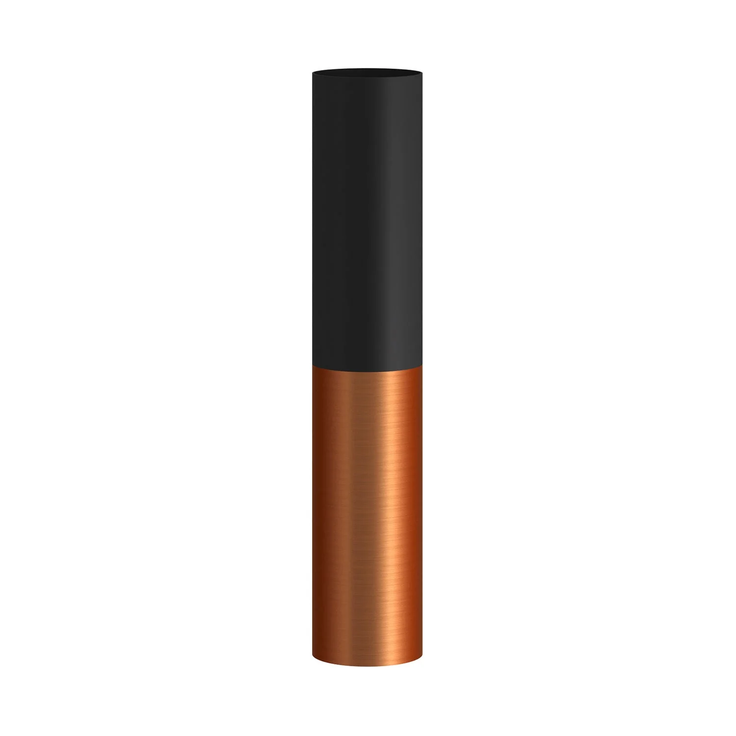 Tub-E14, tubo in metallo doppio per faretto con portalampada doppia ghiera E14 - Nero e Rame satinato - Image 3