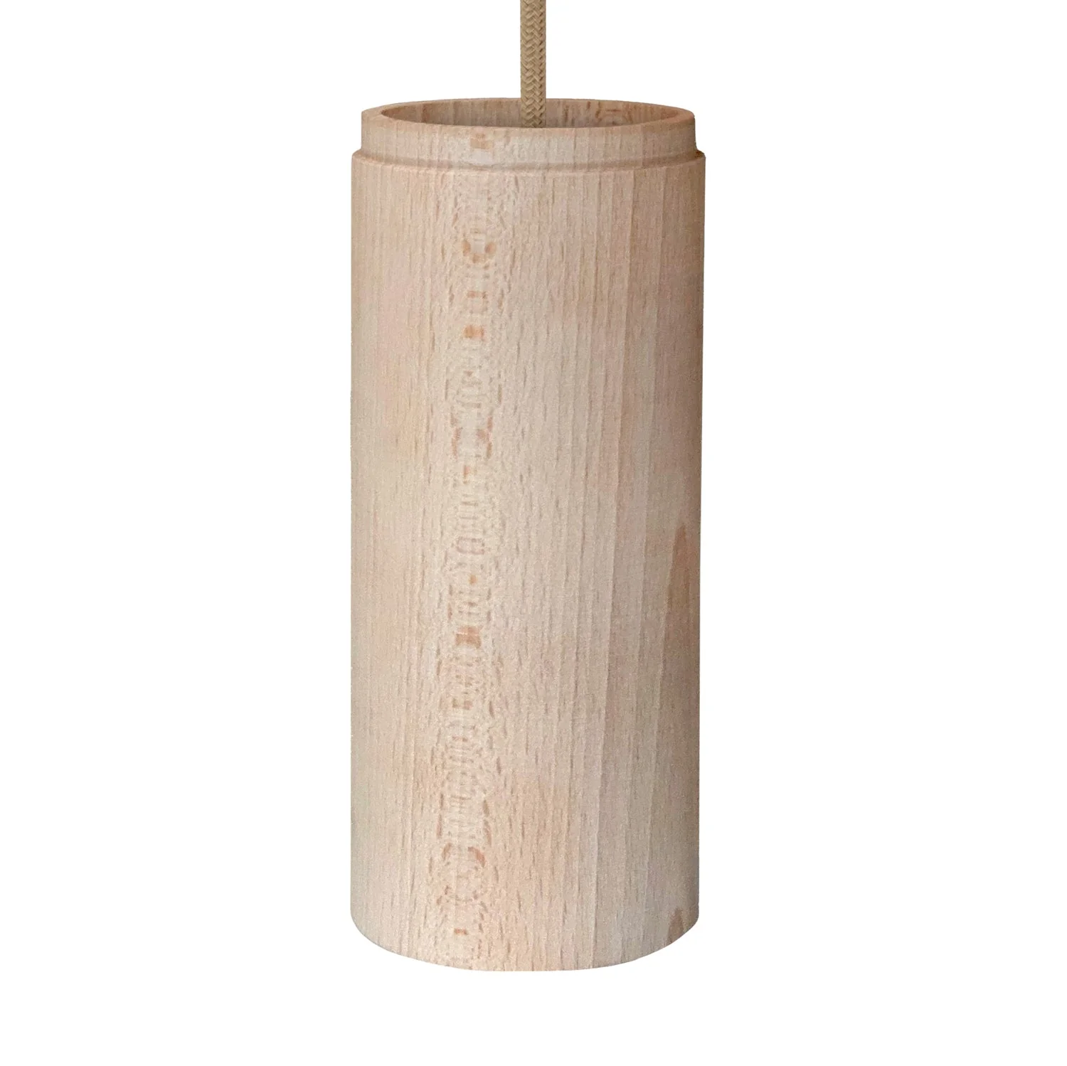 Tub-E27, paralume in legno per lampada a faretto con portalampada doppia ghiera E27 - Neutro