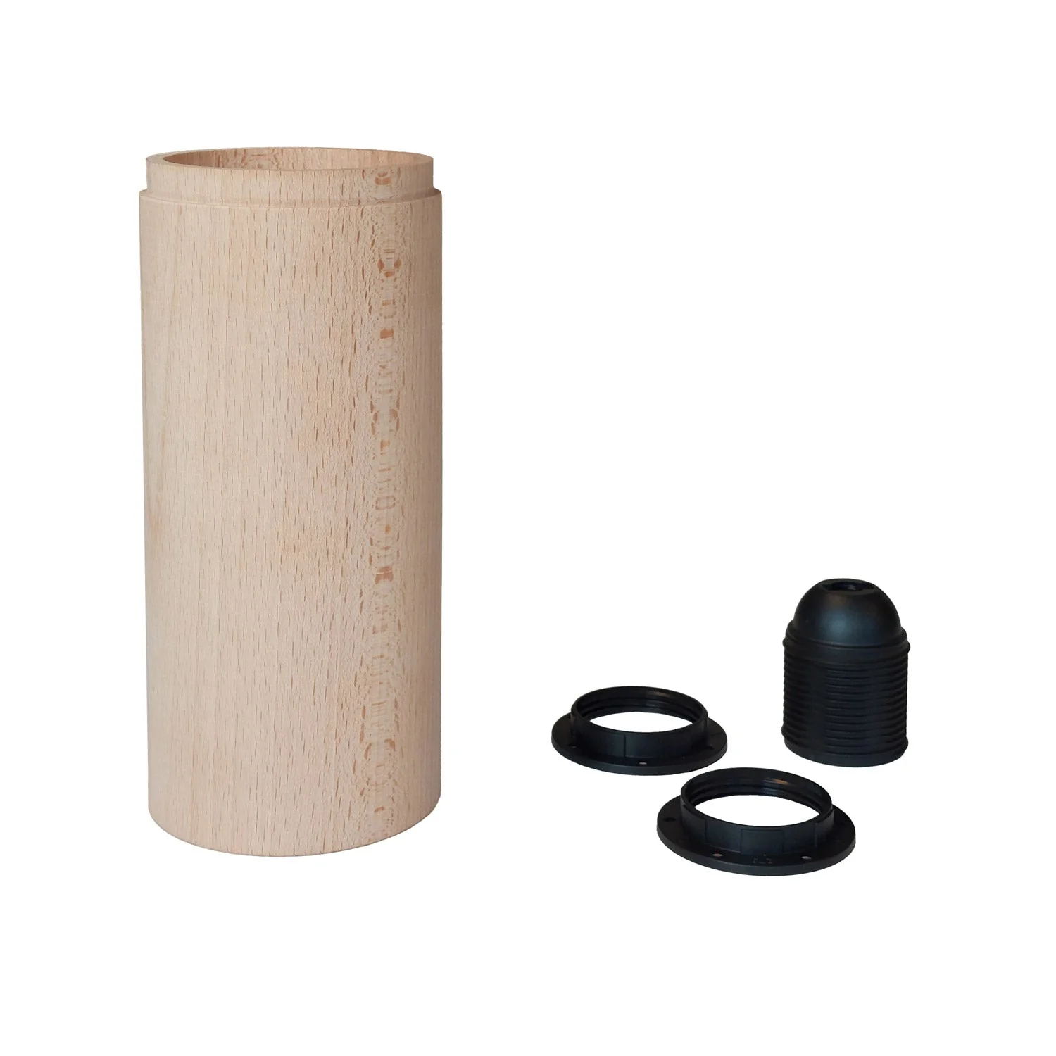 Tub-E27, paralume in legno per lampada a faretto con portalampada doppia ghiera E27 - Neutro - Image 2