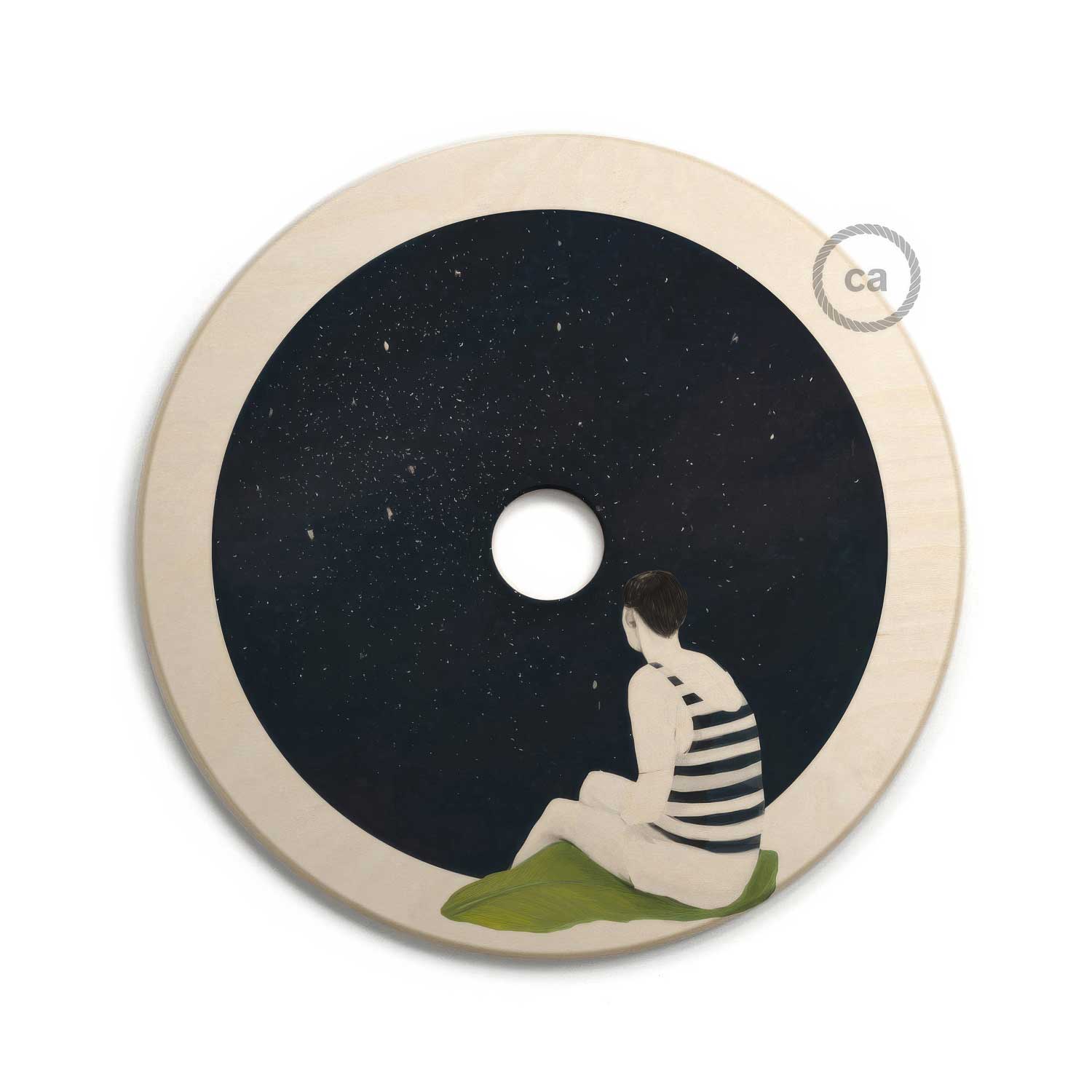 UFO Paralume in legno Special Edition Illustratori Italiani, double face, diametro 33 cm - Chiara Fucà - Image 5