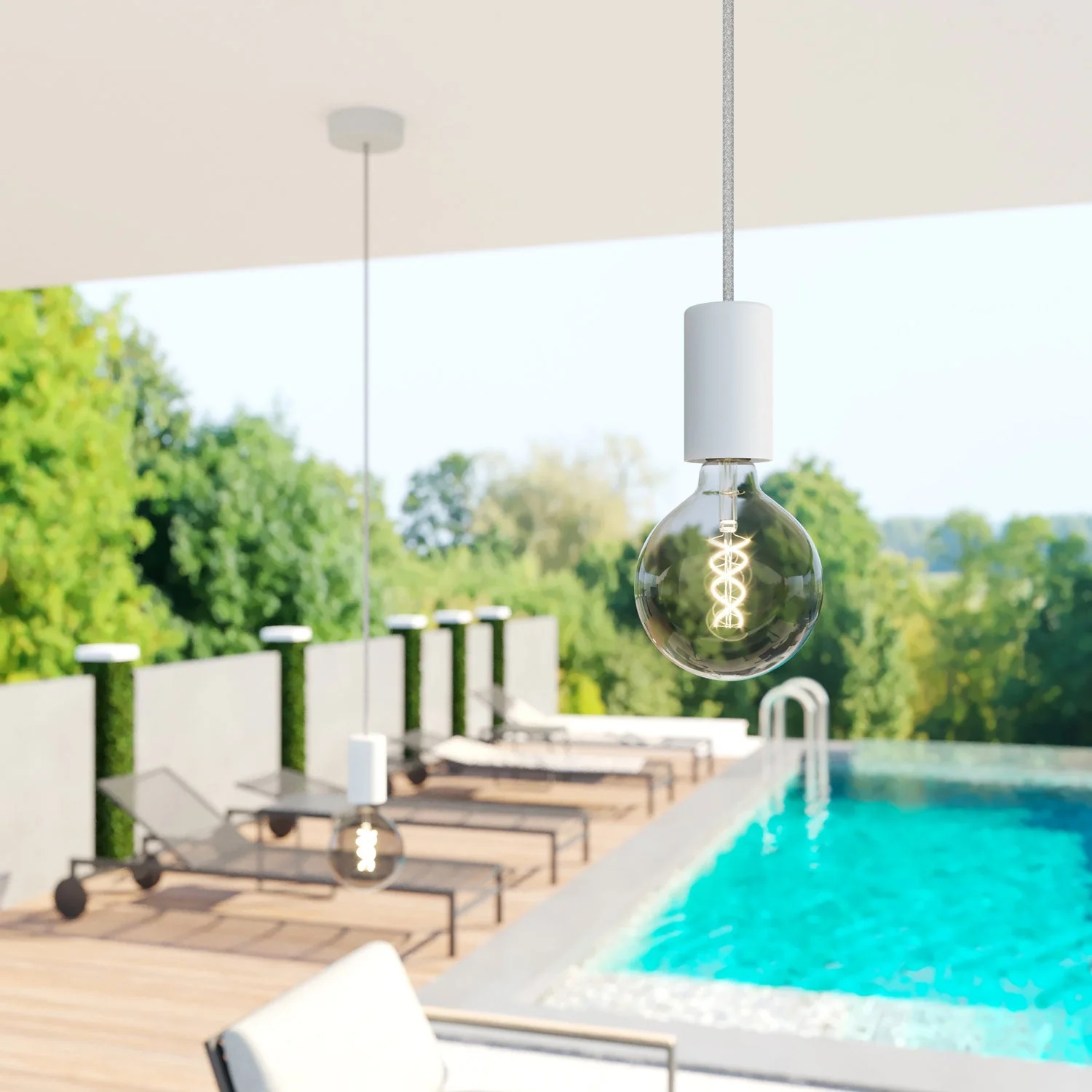 UV resistant round electric cable with natural Grey SN02 linen lining for outdoor use - Compatible with Eiva Outdoor - Image 3
