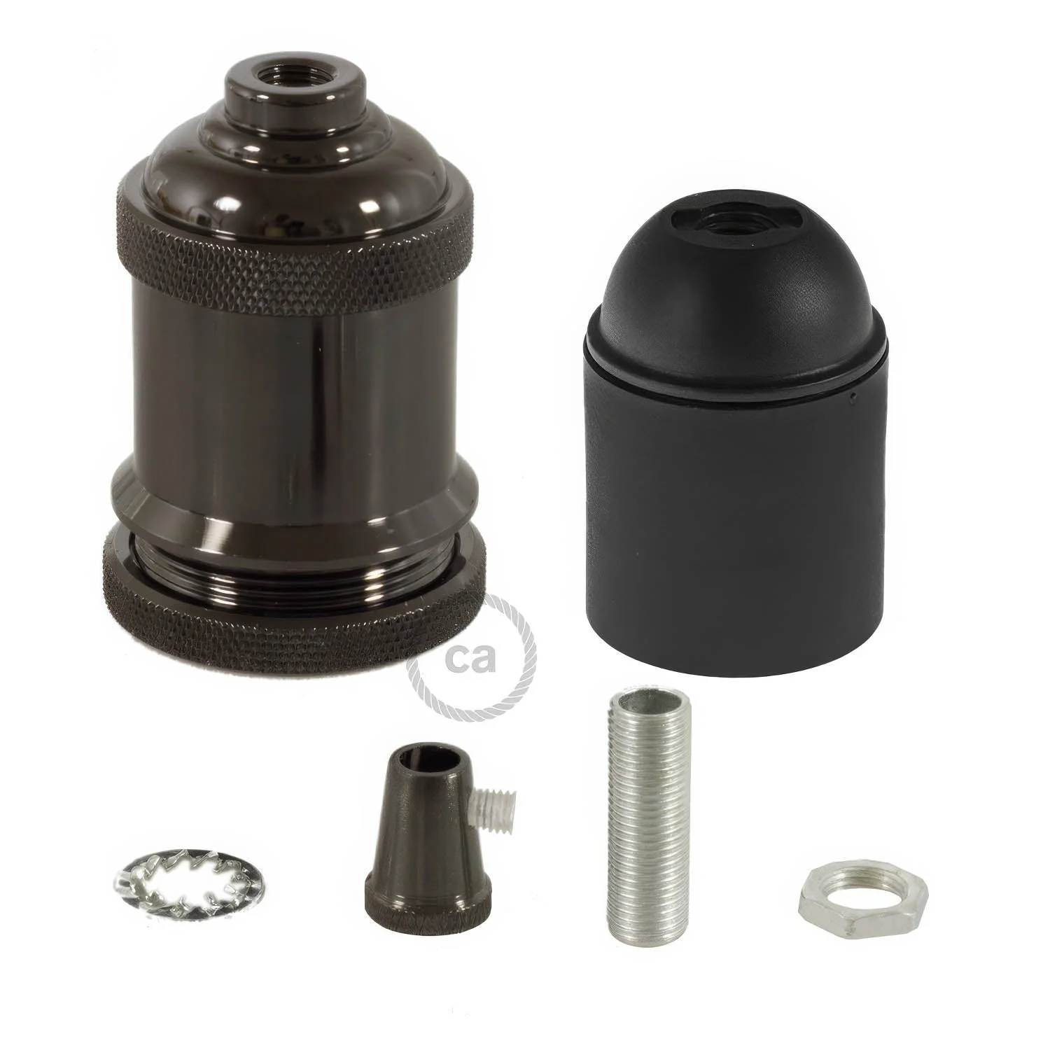 Vintage Style - single ferrule E26 light bulb socket kits - Black pearl - Image 2