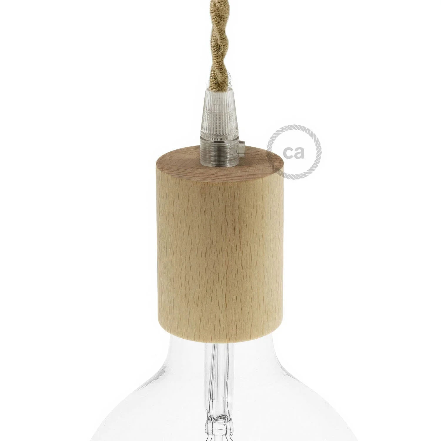 Wooden E26 light bulb socket kit - Neutral