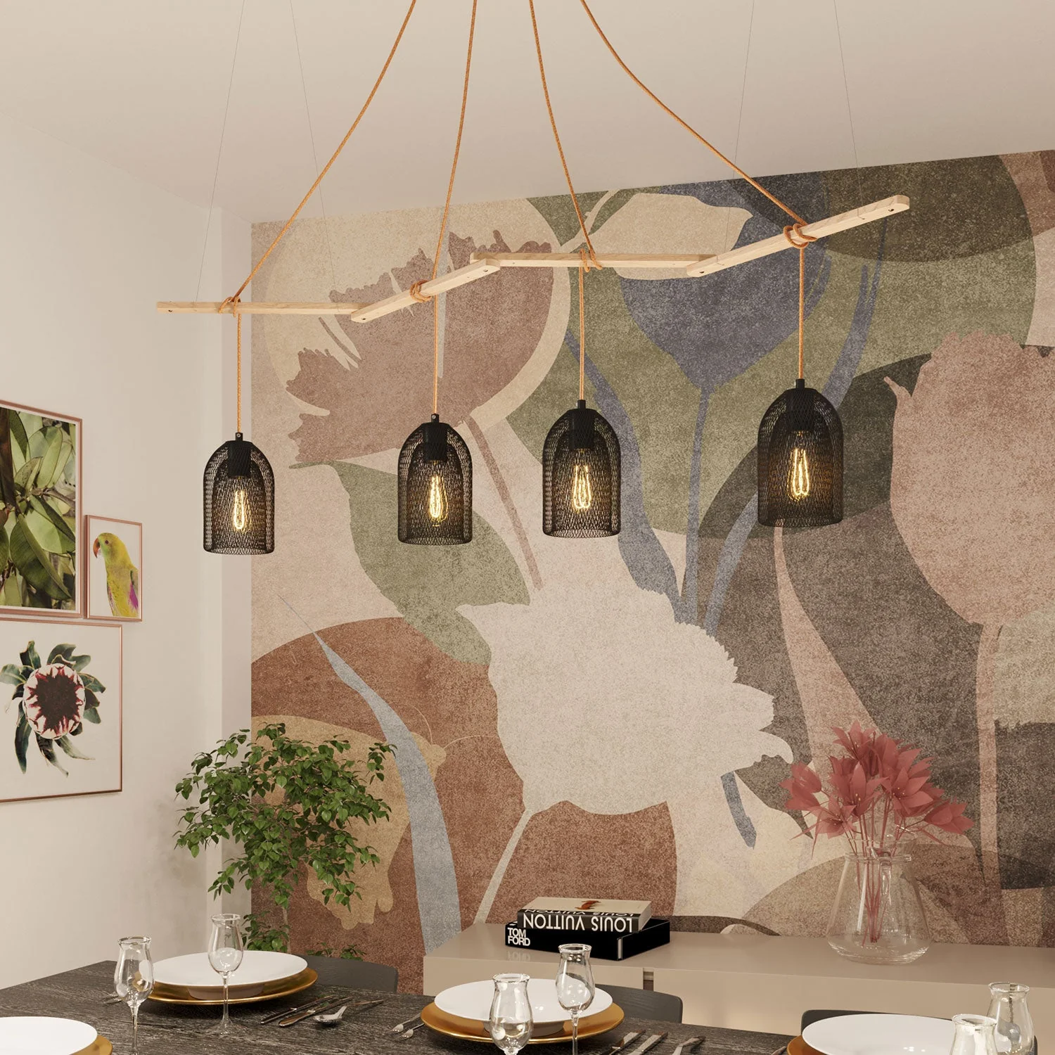 Zigh-Zagh, supporto a soffitto regolabile in legno per lampade a sospensione - Image 3